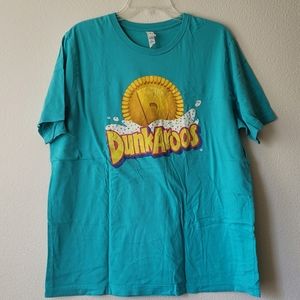 Vintage Dunkaroos Tee Shirt Blue Graphic Teal Short Sleeve 90s Nostalgia